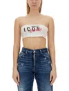 Dsquared2 Printed Embroidered Icon Darling Tube Top In White