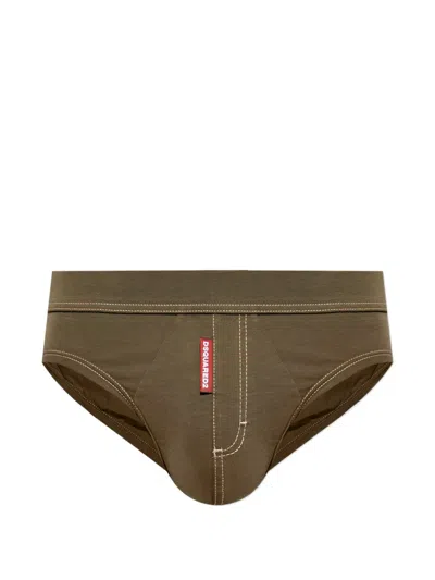 Dsquared2 Topstitch Briefs In Brown