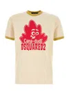 Dsquared2 Graphic Print Cotton T-shirt With Ribbed Trim