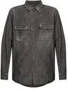 Dsquared2 Denim Saharan Shirt With Snap Buttons In Black