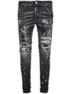Dsquared2 Diamond Skater Paint-splatter Distressed Jeans In Black