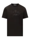 Dsquared2 Logo-embossed Cotton T-shirt In Black
