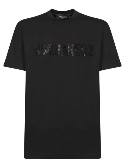 Dsquared2 Logo-embellished Cotton T-shirt In Black