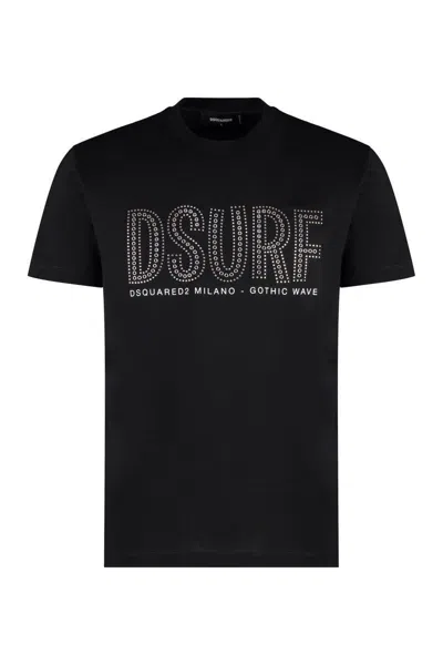 Dsquared2 Dsurf Stud-detail T-shirt In Black