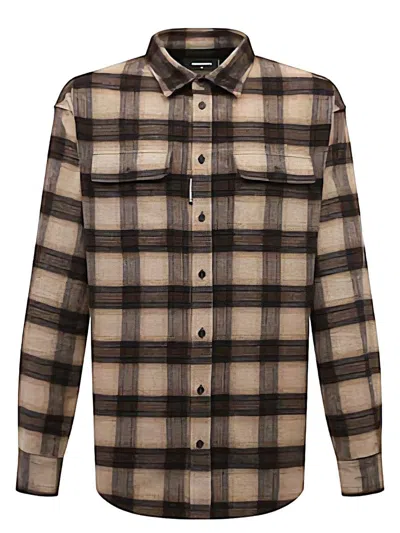 Dsquared2 Tartan Patterned Flannel Shirt In Brown