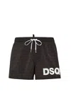 Dsquared2 Black Swimsuit With Logo Print In Multi