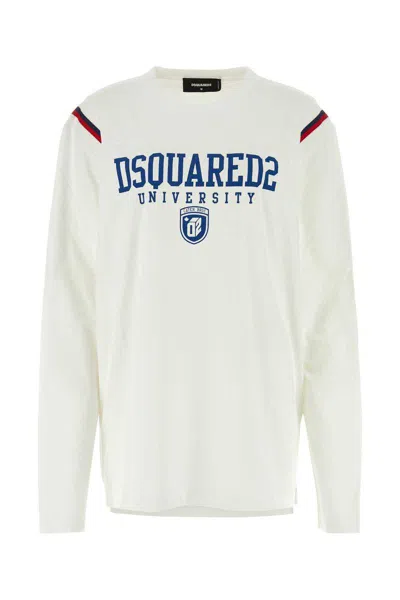 Dsquared2 Distinctive Trimmings Cotton T-shirt In White
