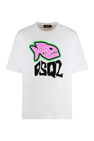 Dsquared2 Man T-shirt White Size L Cotton