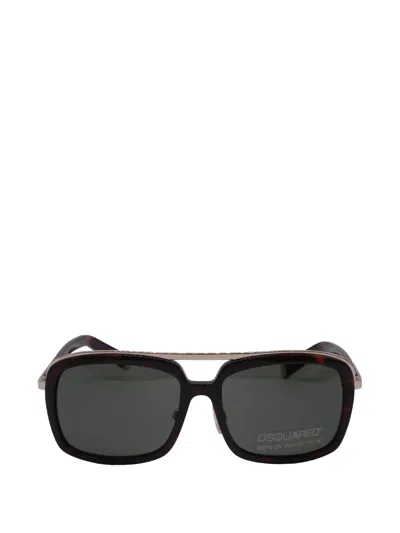 Pre-owned Dsquared2 Tortoiseshell Pilot Sunglasses In Brown