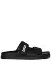 Dsquared2 Solid Color Sandals With Velcro Closure In Black