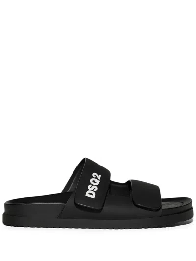 DSQUARED2 TOUCH-STRAP CALF-LEATHER SANDALS