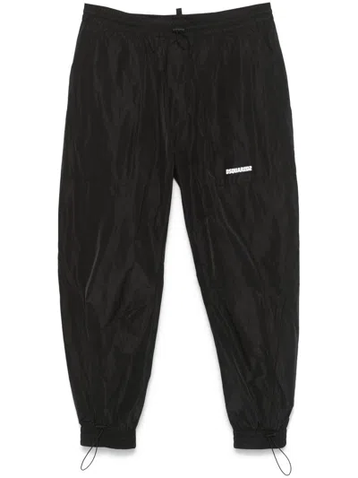 Dsquared2 Track-pants In Tessuto Tecnico In Black