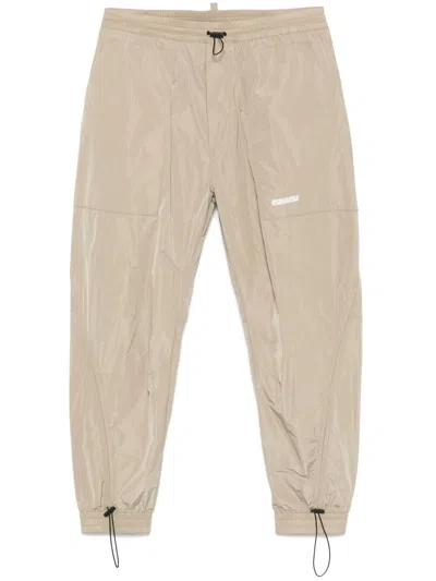 Dsquared2 Track-pants In Tessuto Tecnico In Neutrals