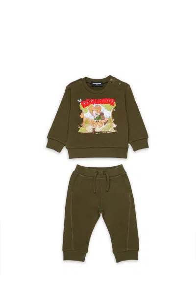 Dsquared2 Kids' Tracksuit With Logo In Green