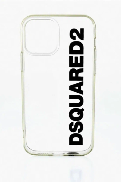 Dsquared2 Transparent Iphone 12 Pro Case With Printed Logo In White
