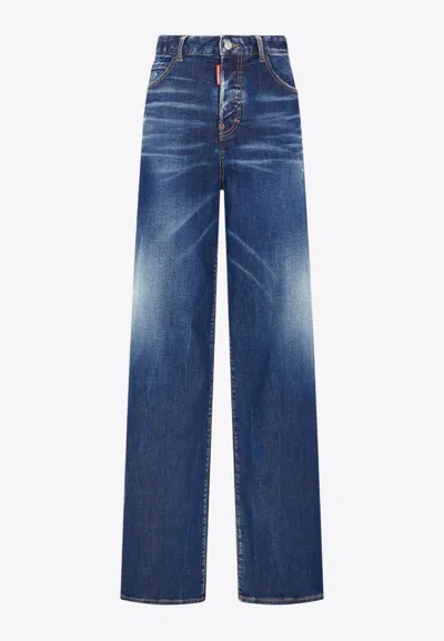 Dsquared2 Traveler Dark Everyday Washed Jeans In Blue