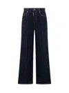 Dsquared2 Dsquared Stretch Denim Traveller Wide Leg Jeans In Blue
