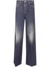 Dsquared2 Straight-leg Denim Jeans With Distressed Detailing In Blue