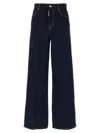 Dsquared2 Dsquared Stretch Denim Traveller Wide Leg Jeans In Blue