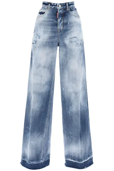 Dsquared2 Traveller Jeans In Light Everglades Wash In Celeste
