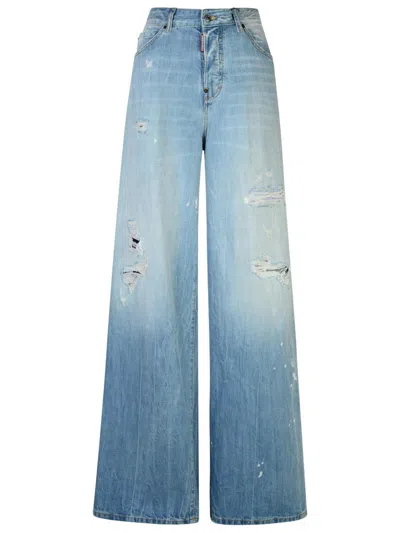 Dsquared2 'traveller' Light Blue Cotton Jeans