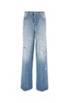 Dsquared2 Distressed Finish Wide-leg Denim Trousers In Blue