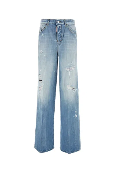 DSQUARED2 DSQUARED2 'TRAVELLER' LIGHT BLUE COTTON JEANS