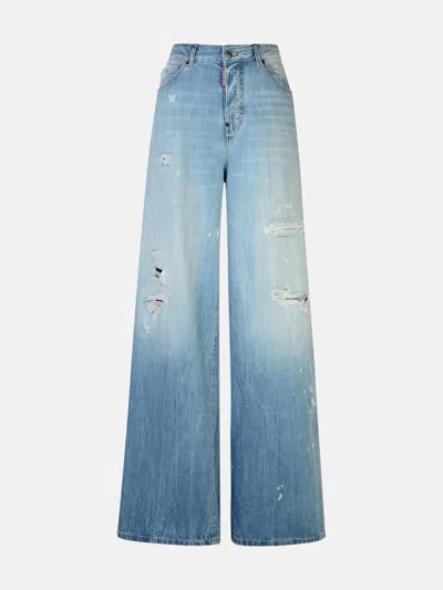 Dsquared2 Kids' 'traveller' Light Blue Cotton Jeans