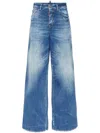 Dsquared2 Low Rise Wide Denim Jeans For Travelers In Navy Blue