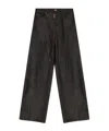 Dsquared2 Traveller Mid Rise Denim Wide Jeans In Black