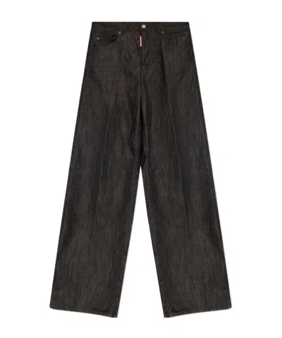 DSQUARED2 DSQUARED2 LOGO-PATCH WIDE-LEG TRAVELLER JEANS