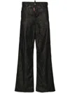 Dsquared2 Traveller Mid Rise Denim Wide Jeans In Black