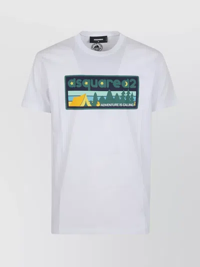 Dsquared2 Trendy Crew Neck T-shirt With Graphic Print In White