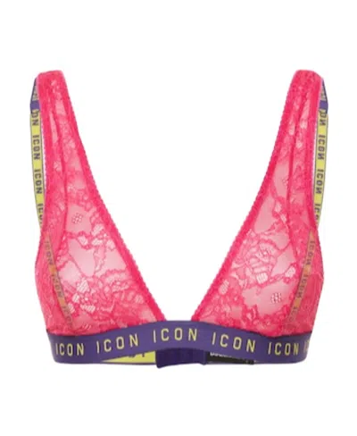 Dsquared2 Triangle Lace Bra Underwear In Pink