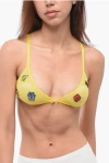 Dsquared2 Triangle Mesh Bra With Patches In Yellow