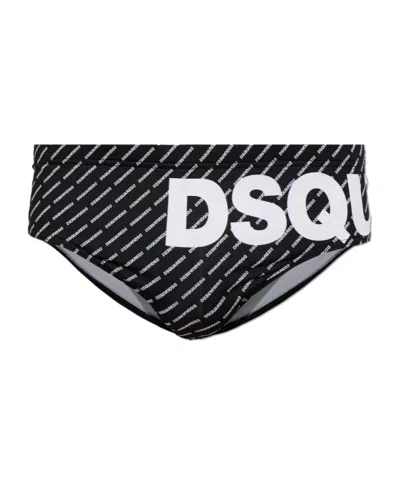 Dsquared2 Triangle-cut Swim Trunks In Black
