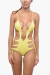 Dsquared2 Trikini Swimsuit With Lace-up Details In Yellow