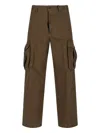 Dsquared2 Dsquared Olive Green Stretch Cotton Loose Cargo Pant In Brown