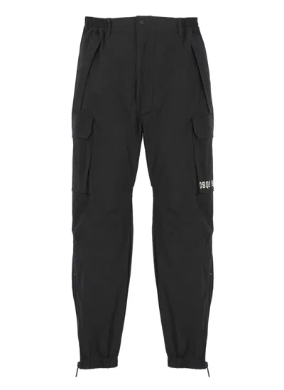Dsquared2 Logo Printed Tapered Cargo Trousers In Beige