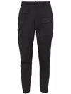 Dsquared2 Tapered Cotton Cargo Trousers In Black