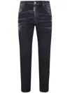 Dsquared2 Tidy Biker Mid-rise Logo-patch Skinny Jeans In Black