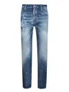 Dsquared2 Distressed Slim-fit Jeans With Unique Splatter Detailing In Blue