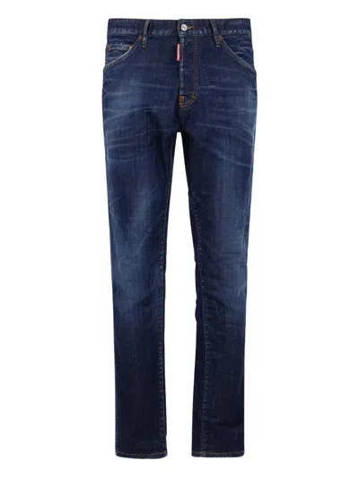 Dsquared2 Mens Navy Blue Teddy Slim-fit Denim Jeans