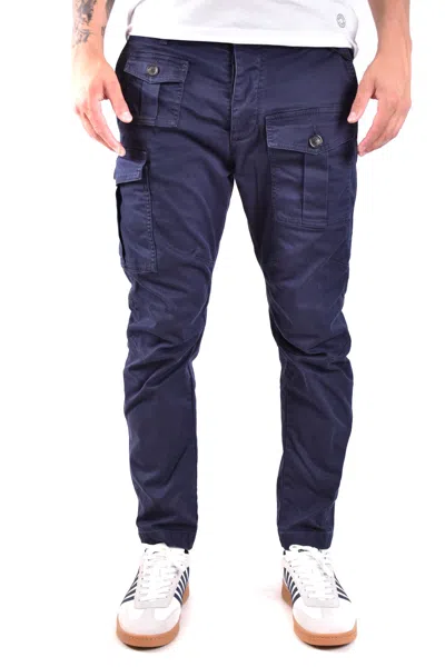 Dsquared2 Classic Relaxed Trousers For Modern Men In Blue