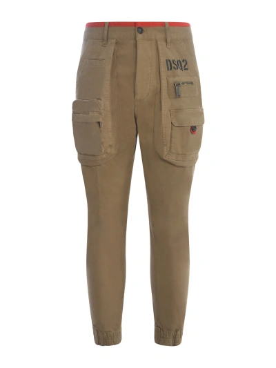 Dsquared2 Trousers  "sexy Cargo" In Beige