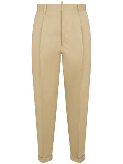 Dsquared2 Tapered Cotton-blend Trousers In Gray