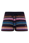 Dsquared2 Stripe-pattern Glitter-embellishment Shorts In Multi