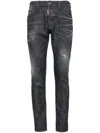 Dsquared2 Cool Gut Black Jeans With Belt Loops And Faded Effect In Denim Man In Multicolor