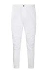 Dsquared2 Tailored White Trousers Crafted From Cotton-elastan Blend In White