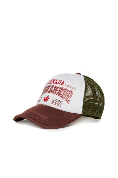 Dsquared2 Trucker Hat With Canada Graphics In Brown